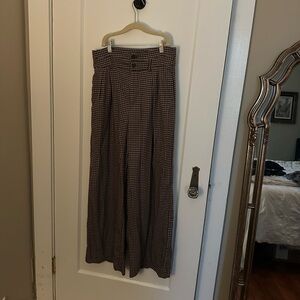 Brown and black checkered slacks